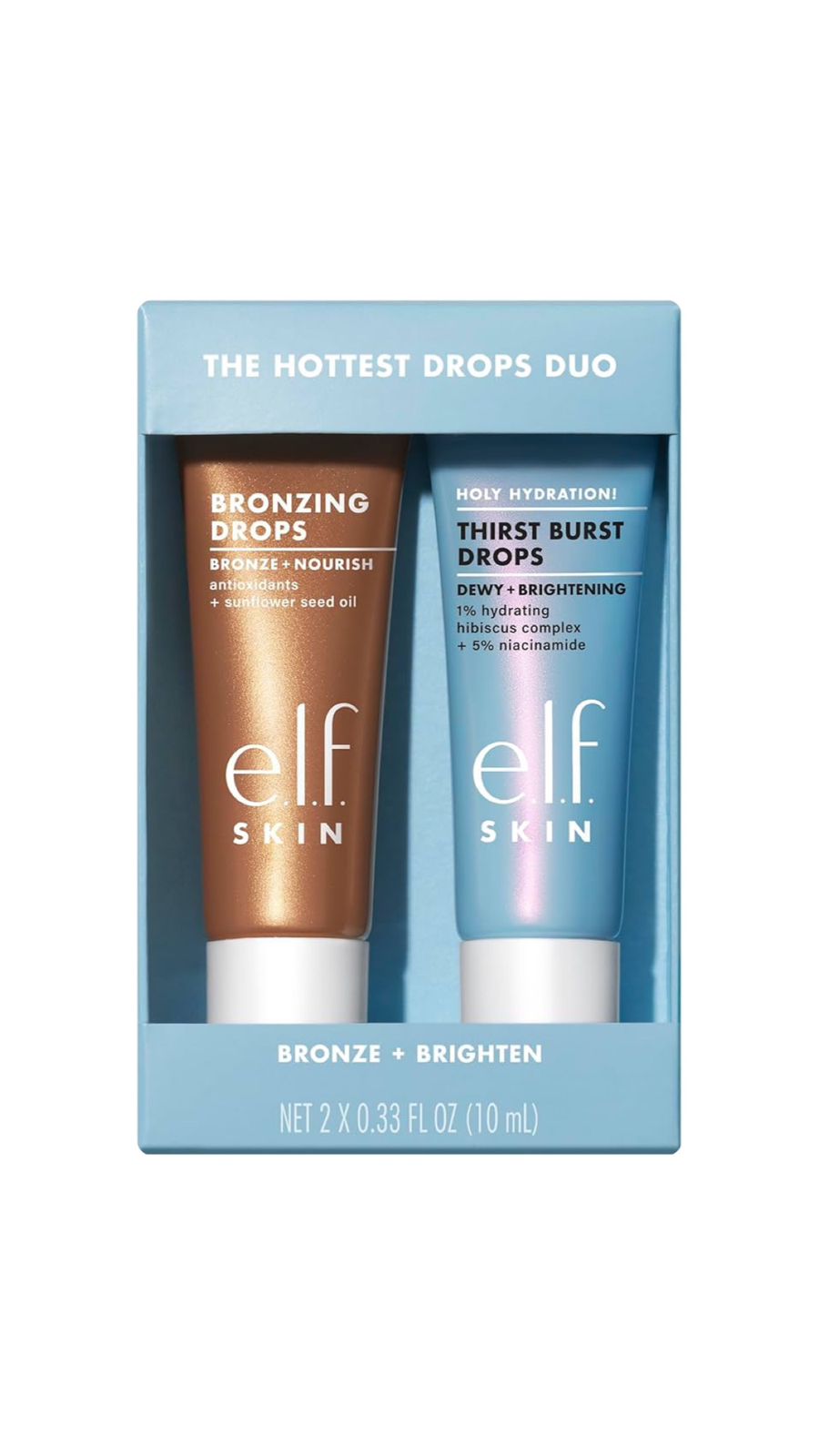E.L.F. SKIN THE HOTTEST DROPS DUO (10x10) إيلف مجموعة مصغرة برونزر ومرطب للبشرة